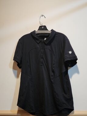 lululemon athletica Black Short-Sleeve Polo- Oakhill CC Logo